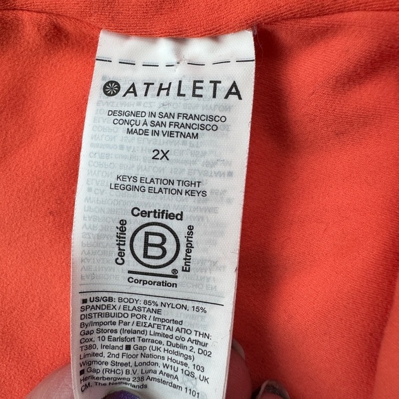 Athleta Alicia Keys Ribbed Yoga pants Bright Orange women’s 2X - Picture 6 of 7